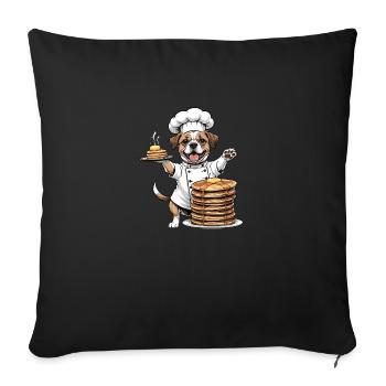 Dog Chef Dog Lovers Gift PaneCake - Housse de coussin décorative 45 x 45 cm - noir - Devant