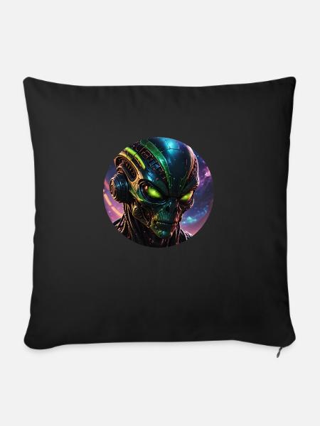 Alien 1 - Sofakissenbezug 45 x 45 cm - Schwarz