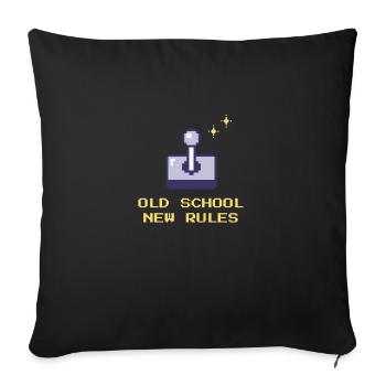 Old School, New Rules - Sofa pillowcase 17,3'' x 17,3'' (45 x 45 cm) - black - Front