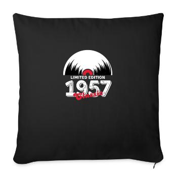 Limited edition 1957 Classic vinyle - Housse de coussin décorative 45 x 45 cm - noir - Devant