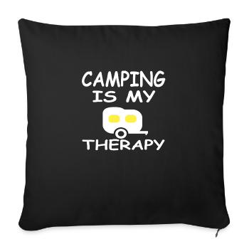 Camping - Sofa pillowcase 17,3'' x 17,3'' (45 x 45 cm) - black - Front