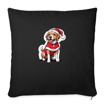 Santa Dog Santa Claus Dog Gift - Sofa pillowcase 17,3'' x 17,3'' (45 x 45 cm) - black - Front