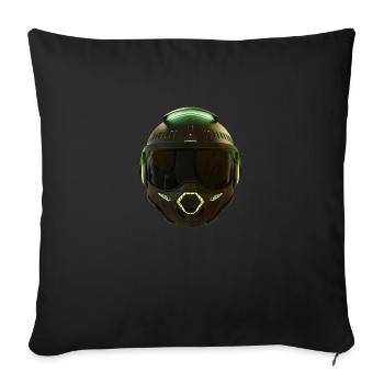 Casque futuriste élégant - Housse de coussin décorative 45 x 45 cm - noir - Devant