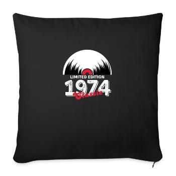 Limitierte Auflage 1974 Klassisches Vinyl - Sofakissenbezug 45 x 45 cm - Schwarz - Vorne