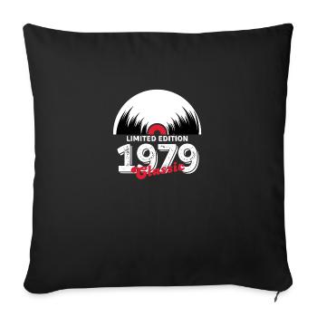 Limitierte Auflage 1979 Klassisches Vinyl - Sofakissenbezug 45 x 45 cm - Schwarz - Vorne