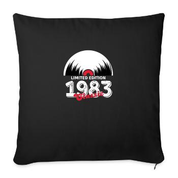 Limited edition 1983 Classic vinyle - Housse de coussin décorative 45 x 45 cm - noir - Devant