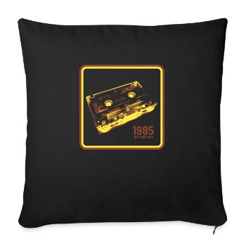 Retro Tape Love - Version Yellow - Sofa pillowcase 17,3'' x 17,3'' (45 x 45 cm) - black - Front