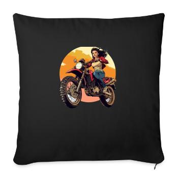 Ride the Adventure – Power, Style & Freedom - Sofa pillowcase 17,3'' x 17,3'' (45 x 45 cm) - black - Front