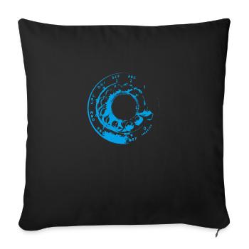 Retro Look - Blue - Sofa pillowcase 17,3'' x 17,3'' (45 x 45 cm) - black - Front