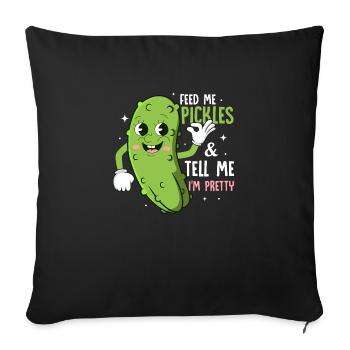Nourrissez-moi des cornichons et dites-moi que je suis assez concombre vega - Housse de coussin décorative 45 x 45 cm - noir - Devant