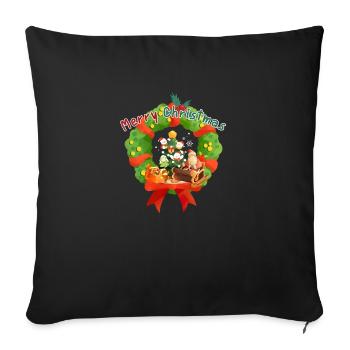 Merry Christmas1 - Sofakissenbezug 45 x 45 cm - Schwarz - Vorne