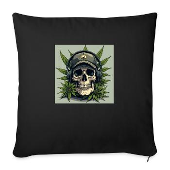 Skull With A Cap - Sofa pillowcase 17,3'' x 17,3'' (45 x 45 cm) - black - Front