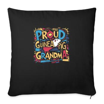 Mamie Cochon d’Inde - Fière grand-mère - Housse de coussin décorative 45 x 45 cm - noir - Devant