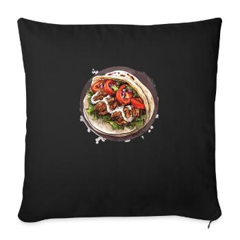 Délicieux wrap de kebab - un pur plaisir ! - Housse de coussin décorative 45 x 45 cm - noir - Devant