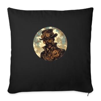 Steampunk erleben – Retro-Charme und Innovation - Sofakissenbezug 45 x 45 cm - Schwarz - Vorne