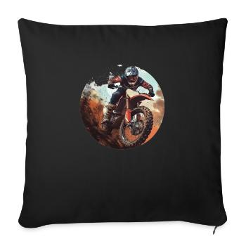 Experience unlimited freedom on motocross - Sofa pillowcase 17,3'' x 17,3'' (45 x 45 cm) - black - Front