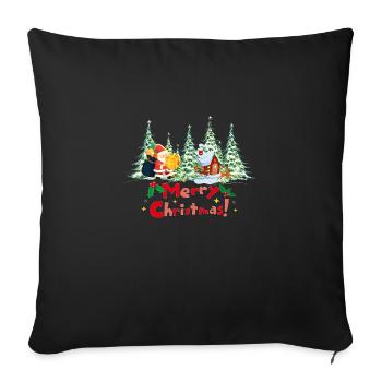 Merry Christmas Santa Claus - Sofa pillowcase 17,3'' x 17,3'' (45 x 45 cm) - black - Front