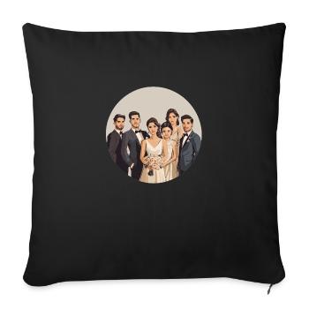 Elegance and joy – The perfect wedding moment - Sofa pillowcase 17,3'' x 17,3'' (45 x 45 cm) - black - Front