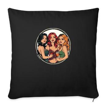 Friendship and enjoyment – A special evening - Sofa pillowcase 17,3'' x 17,3'' (45 x 45 cm) - black - Front