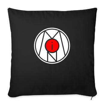Moin symbole signe timbre - Housse de coussin décorative 45 x 45 cm - noir - Devant