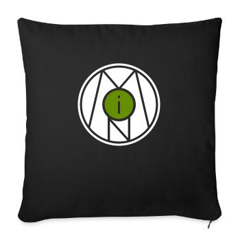 Moin symbole signe timbre - Housse de coussin décorative 45 x 45 cm - noir - Devant