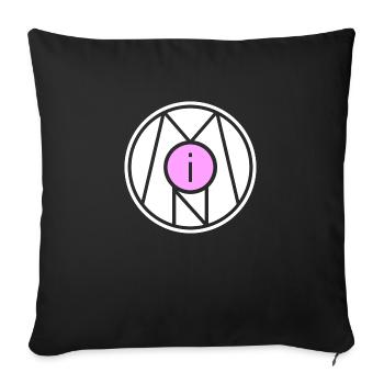 Moin symbole signe timbre - Housse de coussin décorative 45 x 45 cm - noir - Devant