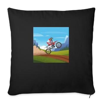 Moto, Mottocross, Moto, Vélo - Housse de coussin décorative 45 x 45 cm - noir - Devant