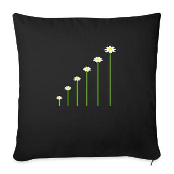 Lot of Pretty Marguerite Flowers Decorative Pattern - Sofa pillowcase 17,3'' x 17,3'' (45 x 45 cm) - black - Front