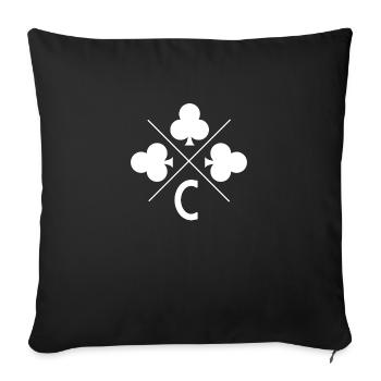 Lettre c trèfle porte bonheur - Housse de coussin décorative 45 x 45 cm - noir - Devant