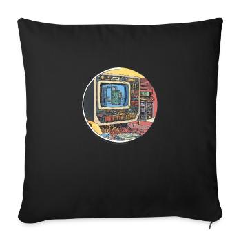 Retro-Tech: The Beginnings of the Computer World! - Sofa pillowcase 17,3'' x 17,3'' (45 x 45 cm) - black - Front