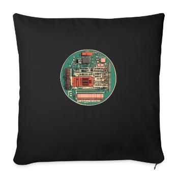 Circuits d’antan : la technologie en détail ! - Housse de coussin décorative 45 x 45 cm - noir - Devant