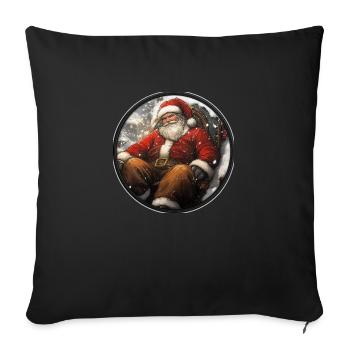 Cozy Santa: Rest before the holiday - Sofa pillowcase 17,3'' x 17,3'' (45 x 45 cm) - black - Front