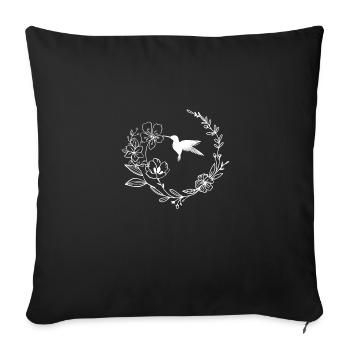 Hummingbird Circle Wildflowers - Sofa pillowcase 17,3'' x 17,3'' (45 x 45 cm) - black - Front