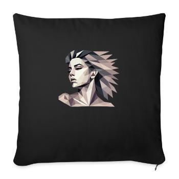 Design « Réflexion triangulaire » - Housse de coussin décorative 45 x 45 cm - noir - Devant