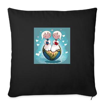 Angels - Sofa pillowcase 17,3'' x 17,3'' (45 x 45 cm) - black - Front