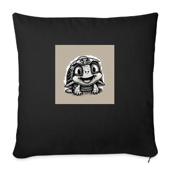 Alors la « tortue » ! - Housse de coussin décorative 45 x 45 cm - noir - Devant