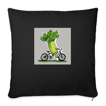 Leek cyclist - Sofa pillowcase 17,3'' x 17,3'' (45 x 45 cm) - black - Front