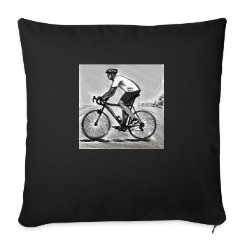 Cyclist - Sofa pillowcase 17,3'' x 17,3'' (45 x 45 cm) - black - Front