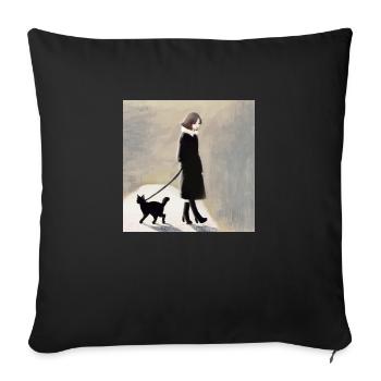 Amitié - Housse de coussin décorative 45 x 45 cm - noir - Devant