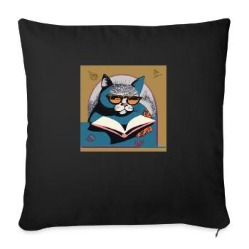 A clever cat - Sofa pillowcase 17,3'' x 17,3'' (45 x 45 cm) - black - Front