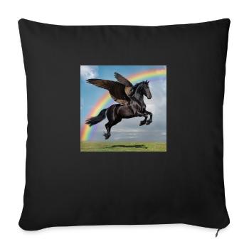 Rainbow Pegasus - Sofakissenbezug 45 x 45 cm - Schwarz - Vorne