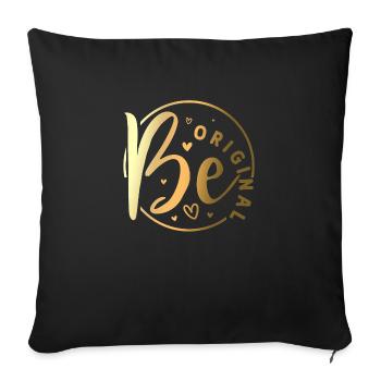 Be original vector design symbol retro quote label - Sofa pillowcase 17,3'' x 17,3'' (45 x 45 cm) - black - Front