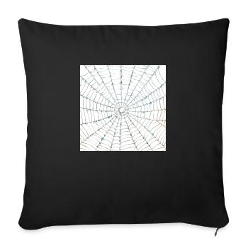 Spider web design - Sofa pillowcase 17,3'' x 17,3'' (45 x 45 cm) - black - Front