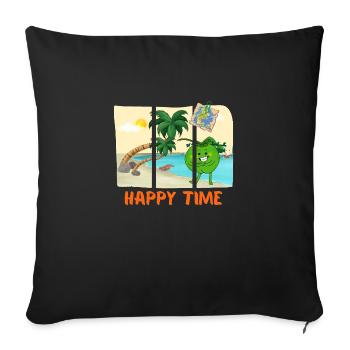Temps heureux - Housse de coussin décorative 45 x 45 cm - noir - Devant