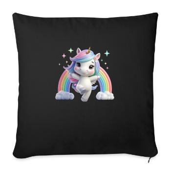 Einhorn 3 - Sofakissenbezug 45 x 45 cm - Schwarz - Vorne