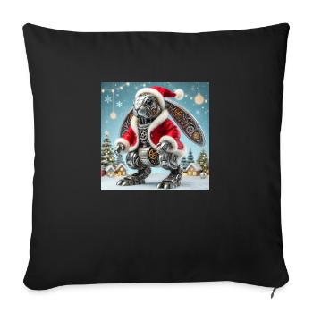 Weihnachtshase - Sofakissenbezug 45 x 45 cm - Schwarz - Vorne