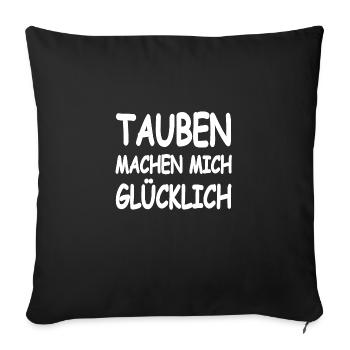 Tauben - Sofakissenbezug 45 x 45 cm - Schwarz - Vorne