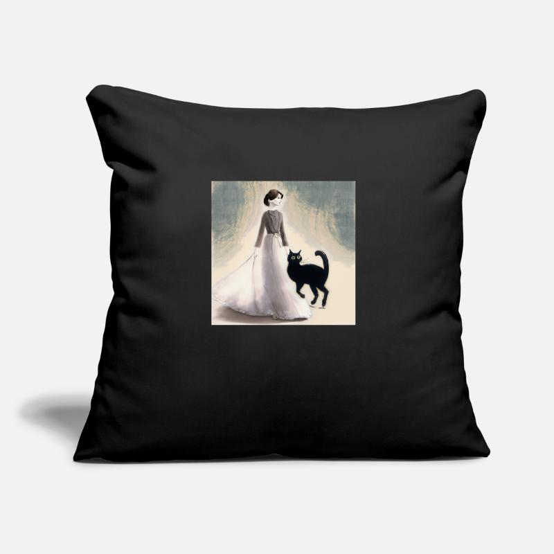 À propos d’un chat qui... Housse de coussin décorative 45 x 45 cm