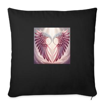 Engelsflügel Pink - Sofakissenbezug 45 x 45 cm - Schwarz - Vorne