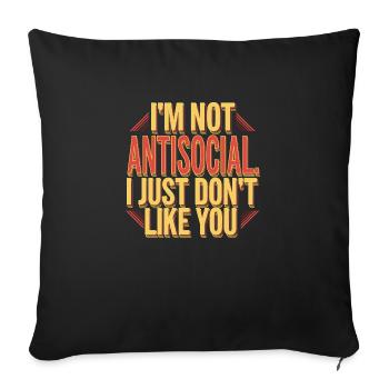 Introverti et fier de l’être - Housse de coussin décorative 45 x 45 cm - noir - Devant